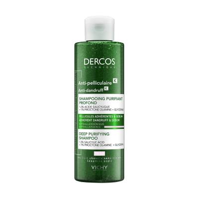 Podrobnoe foto шампунь-скраб для глибокого очищення шкіри голови й волосся vichy dercos anti-dandruff deep purifying shampoo, 250 мл