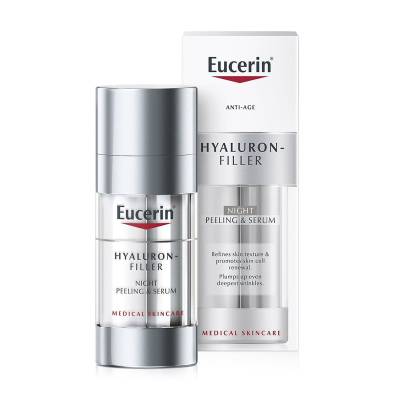 Podrobnoe foto нічна сироватка-пілінг для обличчя eucerin hyaluron-filler night peeling & serum, 30 мл