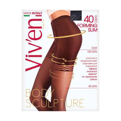 Podrobnoe foto колготки жіночі viv'en petty forming slim body sculpture з моделювальними шортиками, 40 den, натурель, розмір 3