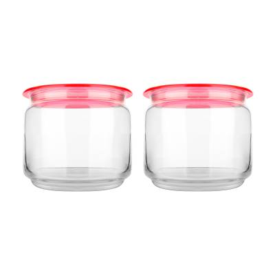 Podrobnoe foto набір банок для зберігання продуктів luminarc plano pink, з кришками, 2*500 мл (q8242)