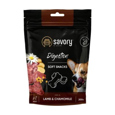 Podrobnoe foto ласощі для покращення травлення собак savory digestion soft snacks lamb & chamomile з ягням та ромашкою, 200 г