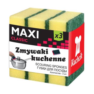 Podrobnoe foto губки для миття посуду kuchcik maxi classik, 3 шт