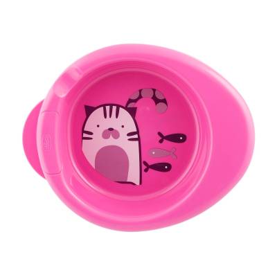 Podrobnoe foto дитяча термостійка тарілка chicco warmy plate від 6 міс, рожева (16000.10)