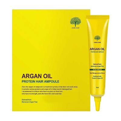 Podrobnoe foto сироватка для волосся char char argan oil protein hair ampoule з аргановою олією, 5*15 мл