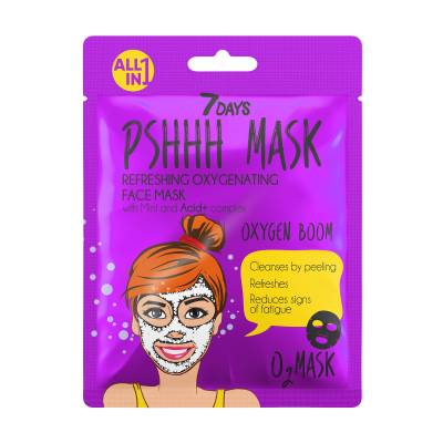 Podrobnoe foto освіжальна киснева тканинна маска для обличчя vilenta pshhh mask oxygen boom з солодкою м'ятою та комплексом acid+, 25 г