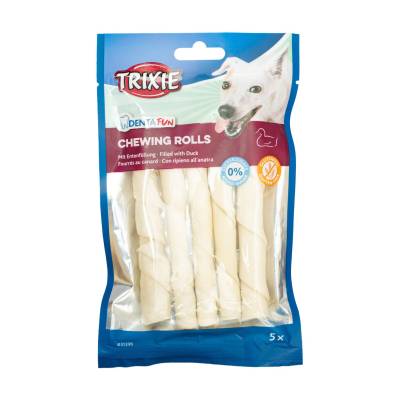 Podrobnoe foto ласощі для собак trixie denta fun chewing rolls з качкою, 90 г