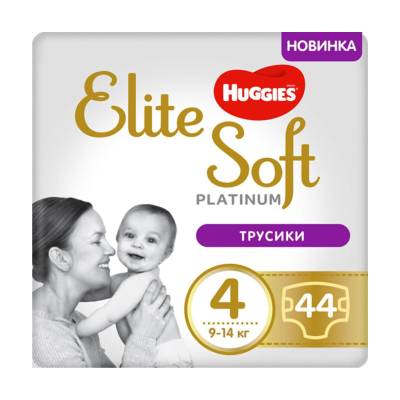 Podrobnoe foto трусики-підгузки huggies elite soft platinum розмір 4 (9-14 кг), 44 шт