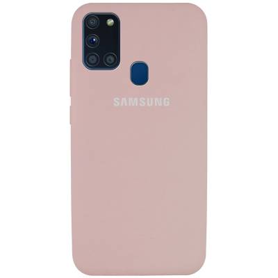 Podrobnoe foto чохол silicone cover full protective (aa) для samsung galaxy a21s (рожевий / pink sand)