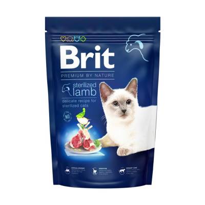 Podrobnoe foto сухий корм для стерилізованих кішок brit premium by nature cat sterilised з ягням, 300 г
