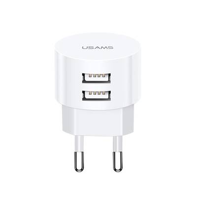Podrobnoe foto мзп usams us-cc080 t20 dual usb round travel charger (eu)для зарядные устройства (білий)