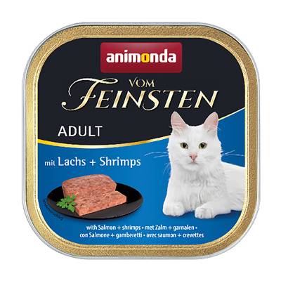 Podrobnoe foto вологий корм для кішок animonda vom feinsten adult паштет з м'ясом лосося і креветками, 100 г
