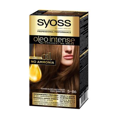 Podrobnoe foto безаміачна стійка фарба для волосся syoss oleo intense з олією-активатором, 5-86 карамельний каштановий, 115 мл