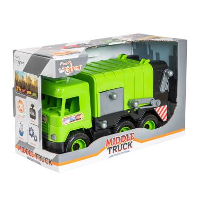 Podrobnoe foto автомодель tigres middle truck сміттєвоз, від 1 року, зелений (39484)