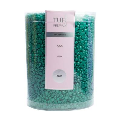 Podrobnoe foto гарячий полімерний віск для депіляції tufi profi premium hot film wax у гранулах, алое, 1 кг