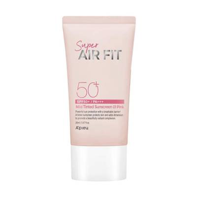 Podrobnoe foto сонцезахисний тонувальний крем для обличчя a'pieu super air fit spf50+ pa+++ mild tinted sunscreen, 01 pink, 50 мл