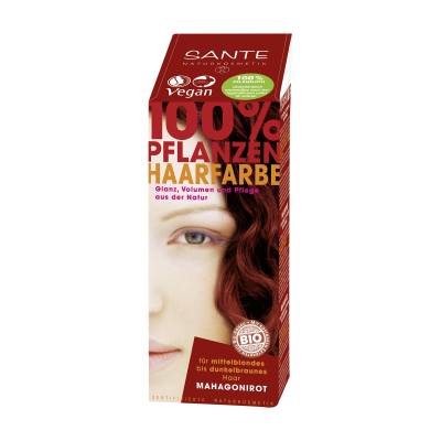 Podrobnoe foto трав'яний порошок для фарбування волосся sante mahogany red, 100 г