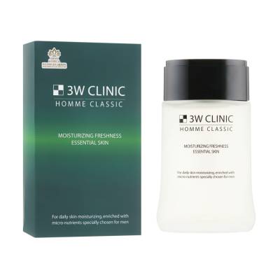 Podrobnoe foto чоловічий освіжальний тонер для обличчя 3w clinic homme classic moisturizing freshness essential skin, 150 мл