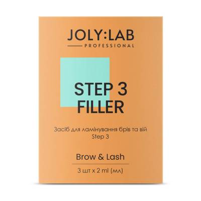 Podrobnoe foto набір засобів для ламінування брів та вій joly:lab brow & lash step 3 filler, 3*2 мл