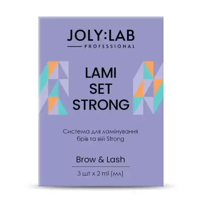Podrobnoe foto система для ламінування брів та вій joly:lab brow & lash lami set strong, 3*2 мл