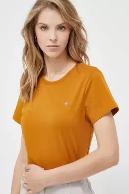 Podrobnoe foto бавовняна футболка gant колір коричневий