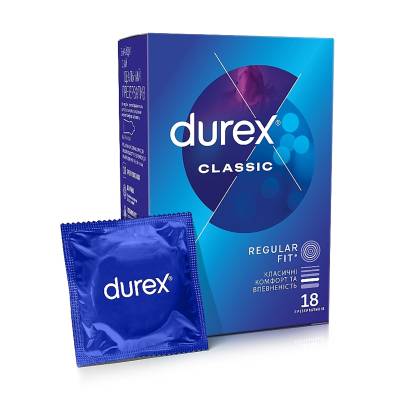 Podrobnoe foto презервативи durex classic, з силіконовою смазкою, 18 шт