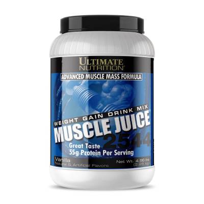 Podrobnoe foto дієтична добавка гейнер в порошку ultimate nutrition muscle juice 2544 ваніль, 2.25 кг