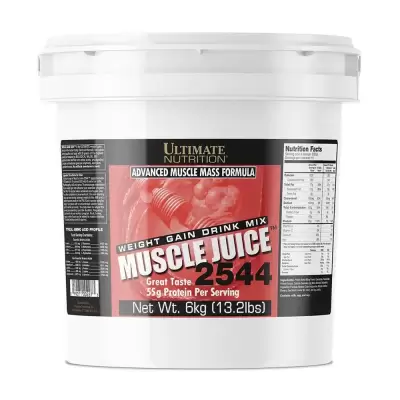 Podrobnoe foto дієтична добавка гейнер в порошку ultimate nutrition muscle juice 2544 полуниця, 6 кг