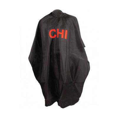 Podrobnoe foto чорна перукарська накидка із червоним логотипом chi