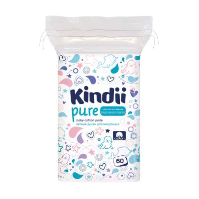 Podrobnoe foto дитячі ватні диски cleanic kindii pure cotton pads, 60 шт