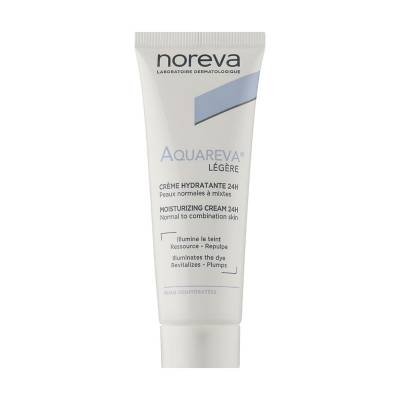 Podrobnoe foto легкий крем для обличчя noreva aquareva light moisturizing cream 24h для нормальної та комбінованої шкіри, 40 мл