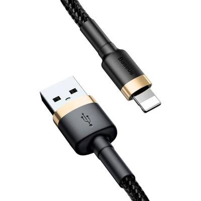 Podrobnoe foto дата кабель baseus cafule lightning cable 1.5a (2m) (calklf-c) (золотой / черный)