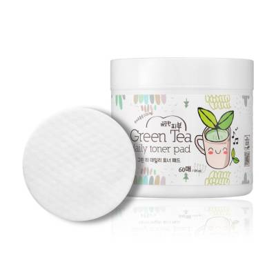 Podrobnoe foto спонжи для обличчя esfolio pure skin green tea daily toner pad очищувальні, з екстрактом зеленого чаю, 60 шт