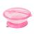 foto дитяча тарілка lindo рк 037 на присосці з ложечкою і кришкою рожева, 400 мл