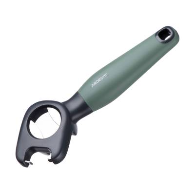 Podrobnoe foto відкривачка ardesto gemini з нержавіючої сталі та сіро-зеленою пластиковою ручкою (ar2111pg)