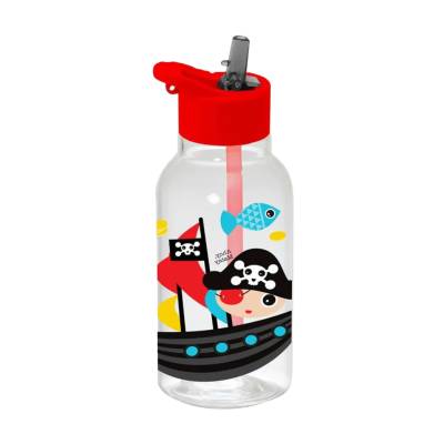 Podrobnoe foto пластикова пляшка для води herevin pirate з трубочкою, 460 мл (161807-380)