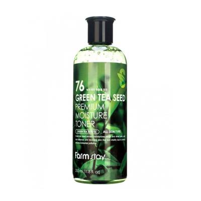 Podrobnoe foto зволожувальний тонер для обличчя farmstay green tea seed premium moisture toner з насінням зеленого чаю, 350 мл