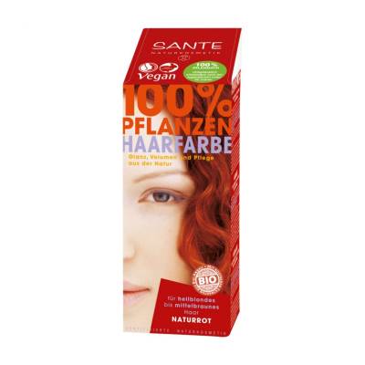 Podrobnoe foto трав'яний порошок для фарбування волосся sante natural red, 100 г