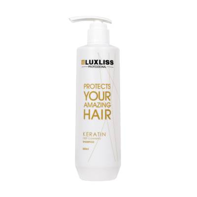 Podrobnoe foto очищувальний шампунь для волосся luxliss keratin deep cleansing shampoo на основі кератину, 500 мл