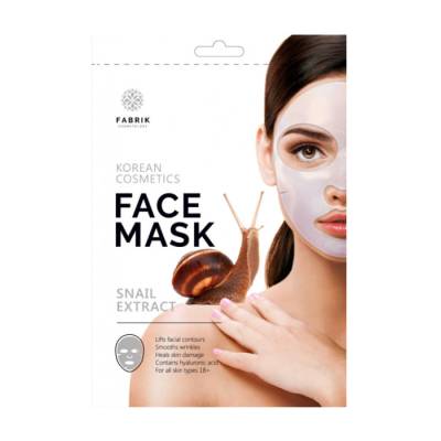 Podrobnoe foto гідрогелева маска для обличчя fabrik cosmetology korean cosmetics face mask snail extract з екстрактом равлика, 50 г