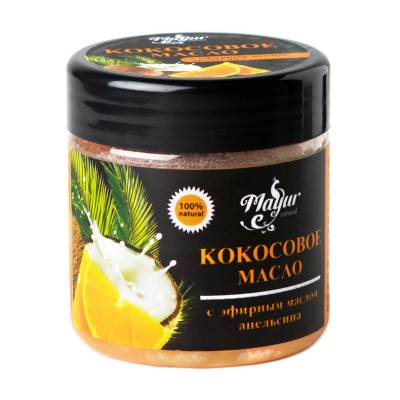 Podrobnoe foto кокосове масло для обличчя і тіла з ефірною олією апельсина  mayur, 140 мл