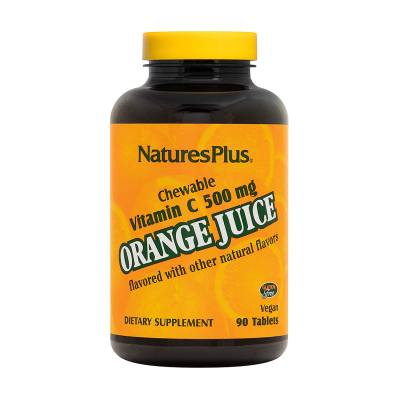 Podrobnoe foto дієтична добавка в жувальних таблетках naturesplus orange juice вітамін c, 500 мг, 90 шт