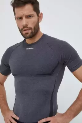 Podrobnoe foto тренувальна футболка hummel mike колір сірий з принтом