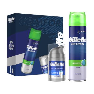 Podrobnoe foto подарунковий набір чоловічий gillette series (гель для гоління, 200 мл + бальзам після гоління, 50 мл)