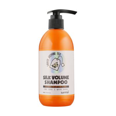 Podrobnoe foto шампунь sumhair silk volume shampoo для кучерявого та хвилястого волосся, з ароматом чаю з фруктів та жасмину, 300 мл