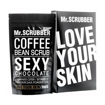 Podrobnoe foto кавовий скраб для тіла й обличчя mr.scrubber sexy сhocolate для всіх типів шкіри, 200 г