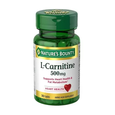 Podrobnoe foto дієтична добавка амінокислота в каплетах nature's bounty l-carnitine l-карнітін 500 мг, 30 шт