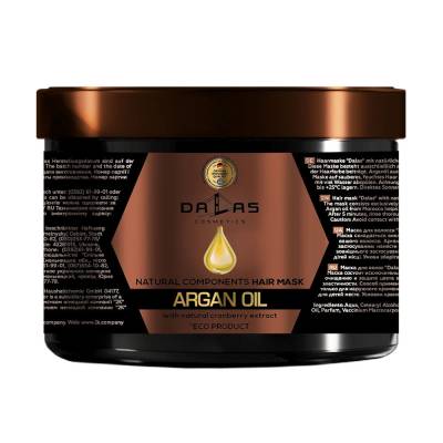 Podrobnoe foto маска для волосся dallas cosmetics argan oil hair mask з натуральним екстрактом журавлини та аргановою олією, 500 мл