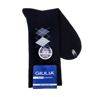 Podrobnoe foto шкарпетки чоловічі giulia man comfort melange 01, black, розмір 43-44