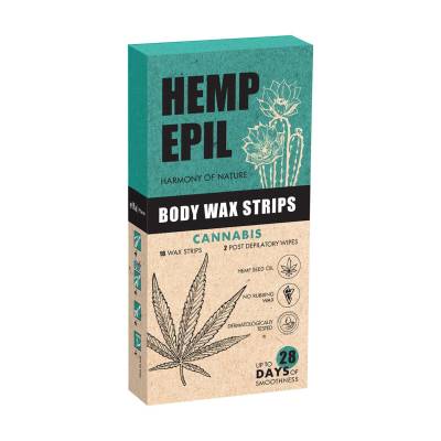 Podrobnoe foto воскові смужки для депіляції тіла hemp epil body wax strips, 16 шт