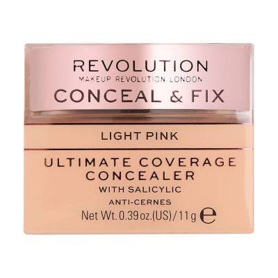 Podrobnoe foto консилер для обличчя makeup revolution conceal & fix ultimate coverage concealer light pink, 11 г